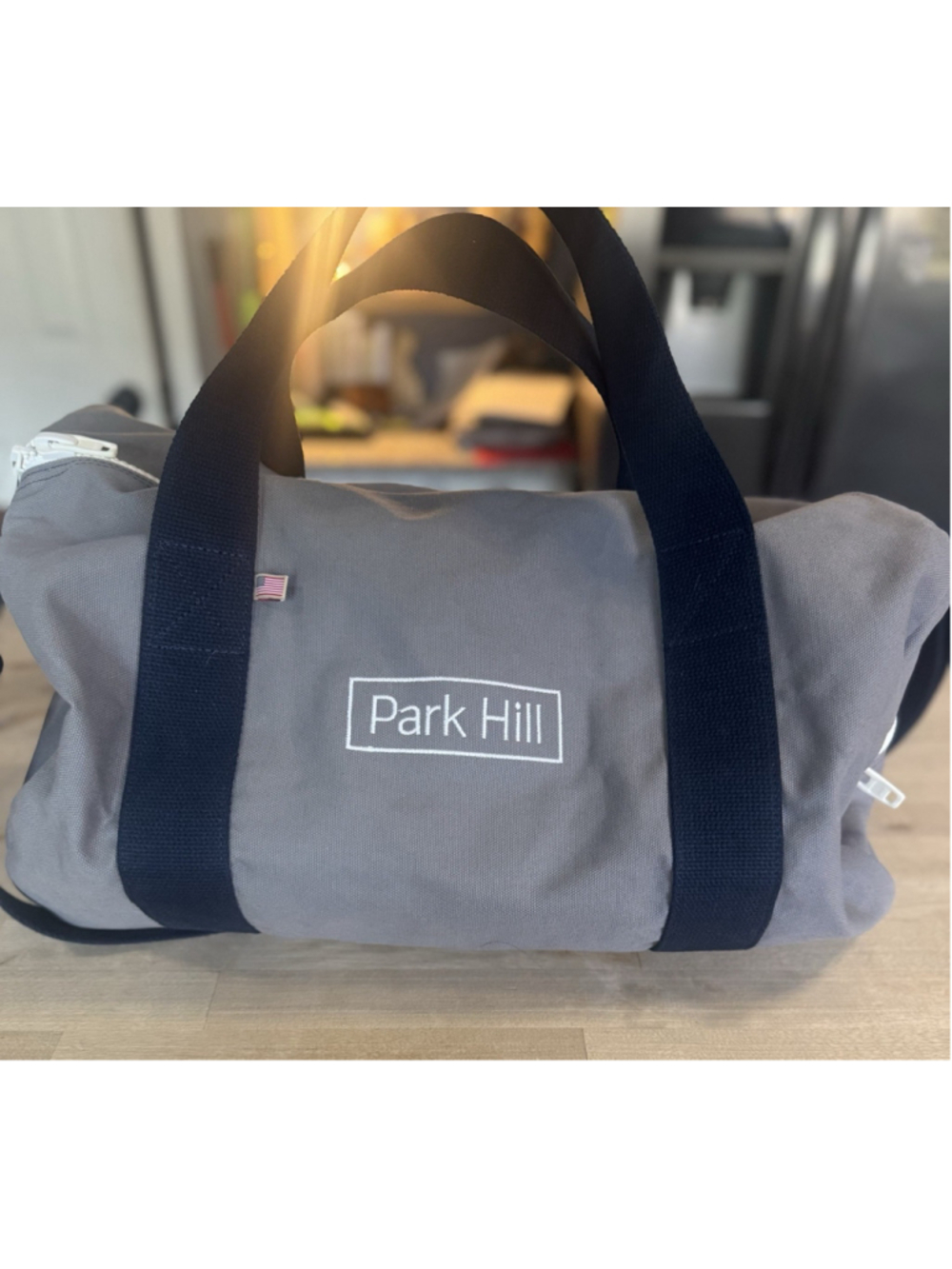 Hudson Sutler Heritage Gray-Navy Commuter Duffel Canvas Weekender Bag Park Hill